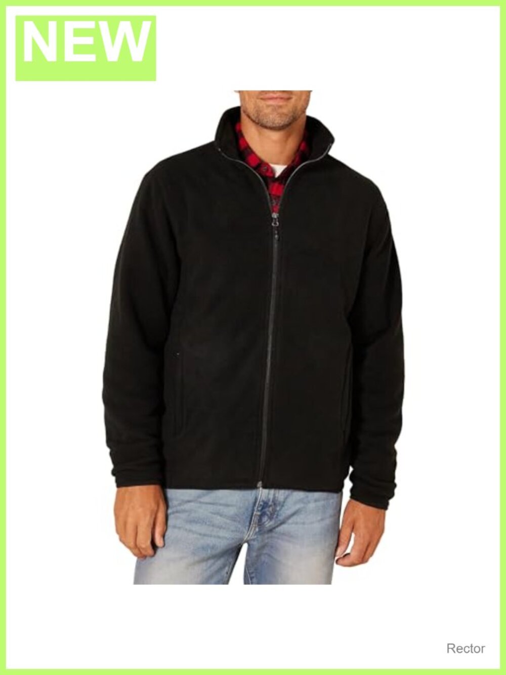 Men's Full-Zip Polar Fleece Jacket Zippered Pockets Cold Weather